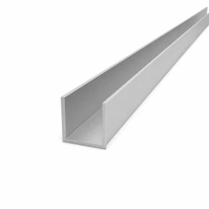 Calha de alumínio 30×30×2 mm – perfil C/U EN AW-6060, comprimento 2000 mm