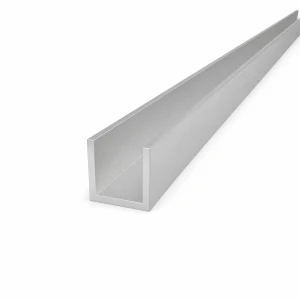 Calha de alumínio 30×30×3 mm – perfil C/U EN AW-6060 L=2000 mm