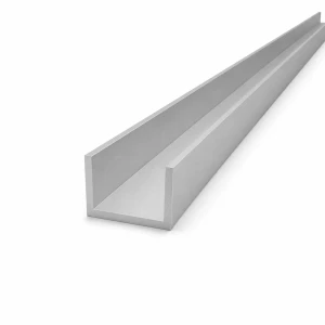Calha de alumínio 40×25×3 mm – perfil aberto C/U, comprimento 2000 mm