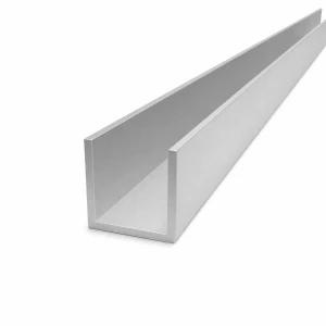 Calha de alumínio 40×40×3 mm – perfil C/U EN AW-6060, L=2000 mm