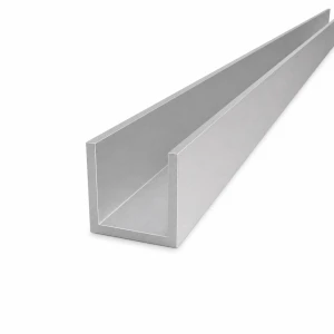 Calha de alumínio 40×40×4 mm EN AW-6060 – perfil C/U, comprimento 2000 mm