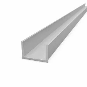 Calha de alumínio 45×25×2,5 mm – perfil C/U, comprimento 2000 mm