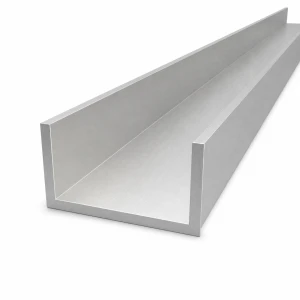 Calha de alumínio 80×40×5 mm – perfil C/U EN AW-6060, comprimento 2000 mm