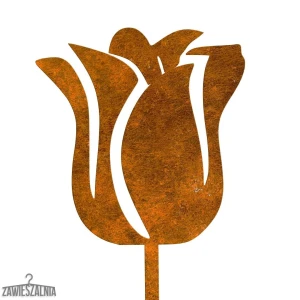 Suporte de jardim – decoração de jardim tulipa enferrujada em aço corten 14×95 cm