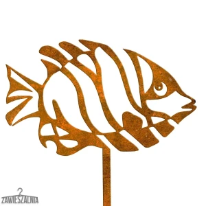Joia de Jardim – peixe decorativo Otylia XL em aço corten 22×93 cm