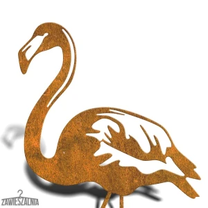 Zawieszalnia – decoração de jardim Flamingo XXL em aço corten 97 cm