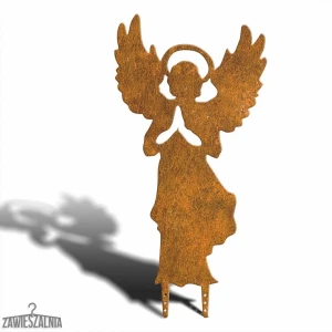 Suporte de parede – decoração de jardim Anjo da Guarda Enferrujado XL 78 cm em aço corten
