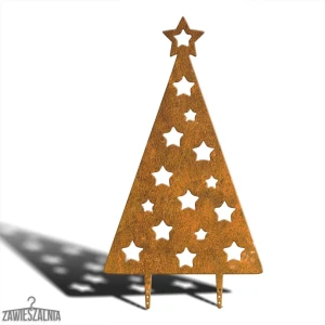 Zawieszalnia – árvore de Natal decorativa de jardim em aço corten XXL 92 cm com estrelas