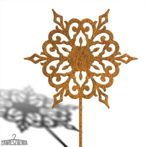 Zawieszalnia – decoração de jardim enferrujada Floco de Neve XL 93 cm, aço corten