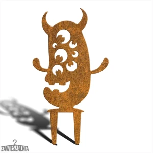 Zawieszalnia – decoração de jardim em aço Corten 'Monstro Horrível Basílio' XL 39 cm
