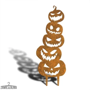 Zawieszalnia – decoração de jardim Stracho Abóboras XL 78 cm, decoração de Halloween em aço corten