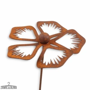 Suporte de jardim – joia de jardim 3D Ferrugem Pervinca XL em aço corten 83 cm