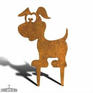 Pupil Ogrodowy – decoração de jardim Cãozinho Maksio M 25×39 cm, aço Corten