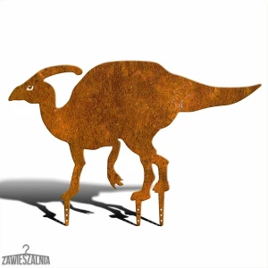 Zawieszalnia – decoração de jardim dinossauro de aço Parasaurolophus XXL 90 cm corten