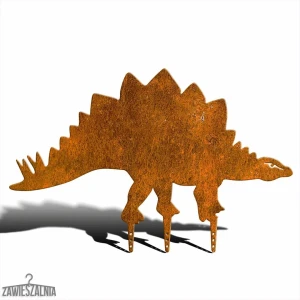 Zawieszalnia – decoração de jardim Estegossauro XXL em aço corten 90,5 × 58,5 cm