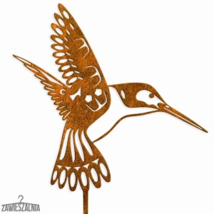 Zawieszalnia – joia de jardim Beija-flor Enferrujado XL, decoração em aço corten 22×102 cm