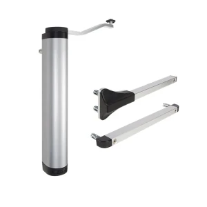 Locinox – fecho automático hidráulico vertical para portões 90° e 180° prateado