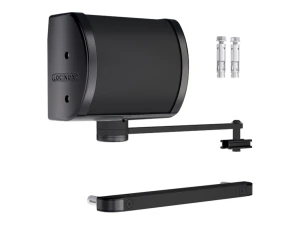 Locinox Panther – fecho automático hidráulico para portões, montagem em parede e em poste, preto