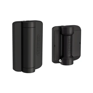 Locinox – Fecho hidráulico automático com dobradiça de 180° para portões, preto