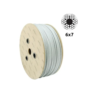Cabo de aço galvanizado Ø4,0 mm – construção 6×7, alma de fibra