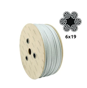 Cabo de aço galvanizado Ø6,0 mm 6×19 com alma de fibra FC – venda ao metro
