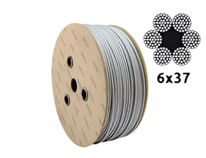 Cabo de aço galvanizado Ø8,0 mm 6×37 com alma têxtil FC