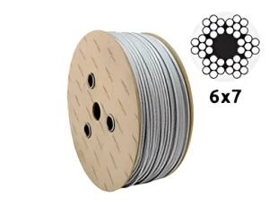 Cabo de aço galvanizado Ø3,0 mm 6×7 com alma têxtil – venda ao metro