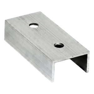 Conector de perfil de montagem PV em alumínio 100 mm – perfil em U 25×45×25