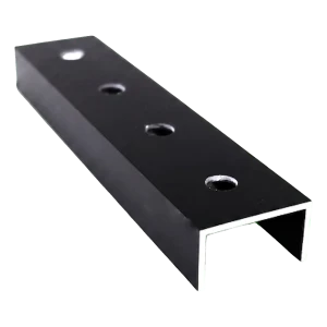Conector de perfil de montagem PV 200 mm alumínio anodizado preto