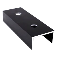 Conector de perfil de montagem PV em alumínio anodizado preto 120 mm perfil em U 25×45
