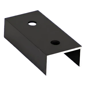 Conector de perfil de montagem PV em alumínio anodizado preto 100 mm