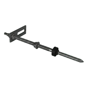 Parafuso de duplo filete M10x250 com adaptador de montagem 80x30 mm para estruturas fotovoltaicas