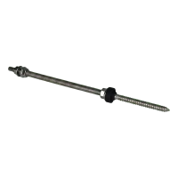 Parafuso de duplo fio M10×300 mm A2 para adaptadores e triângulos PV com anilha EPDM