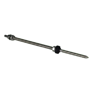 Parafuso de duplo fio M10×300 mm A2 para adaptadores e triângulos PV com anilha EPDM