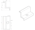 Grampo lateral H30 preto anodizado – grampo terminal PV L50 PV-03-02 (2)
