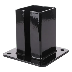 Sapata de aço para poste de portao e vedaçao 100×100 mm preta