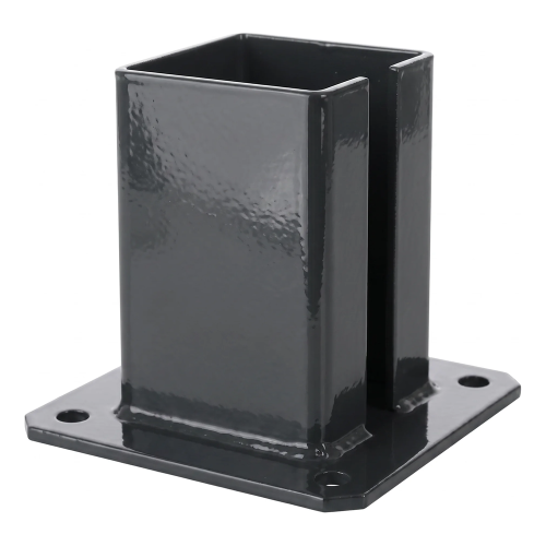 Base de aço para poste de vedaçao 100×100 mm – sapata de montagem grafite RAL 7016 000-792 (1)