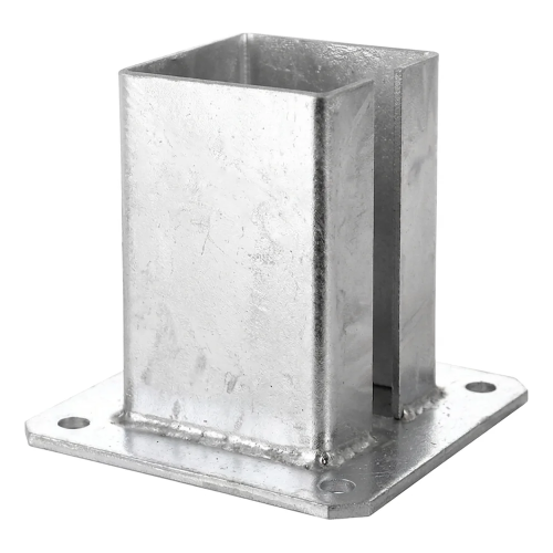 Base de aço para poste de vedaçao e portao 100×100 mm galvanizada 000-789 (1)