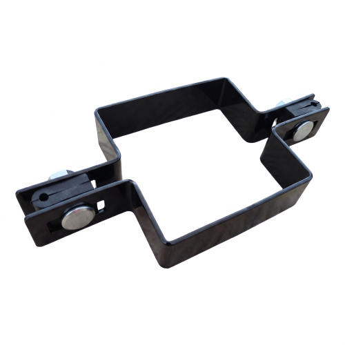 Abraçadeira intermédia para painéis de vedaçao 80×80 mm preta RAL 9005 – kit completo 001-616 (1)