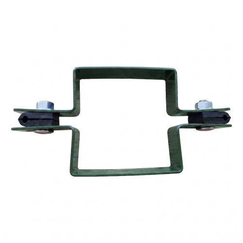 Abraçadeira intermédia para painéis de vedaçao, quadrada, 80×80 mm, verde RAL 6005 001-614 (2)