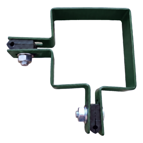 Abraçadeira de vedaçao de canto 80×80 mm verde RAL 6005 – kit de montagem completo 001-610 (2)