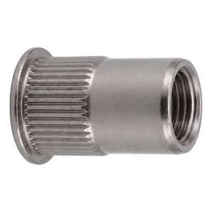 Porca de rebitar cónica TOBSTEEL M5 aberta em aço inoxidável A2 – caixa de 250 unid.