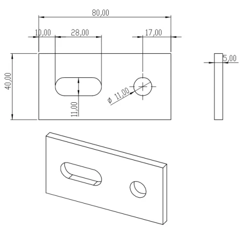 Adaptador de Alumínio 40x80x5 PV-07-05  (1)