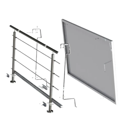 Kit de Montagem Fotovoltaica para Gradeamento de Varanda Modelo Balus 1 GPV-200-01