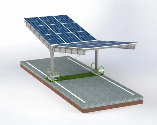 Carport fotovoltaico para 2 veículos T 11,4m x 3,3m Estacionamento Solar GPV-101-08 (2)