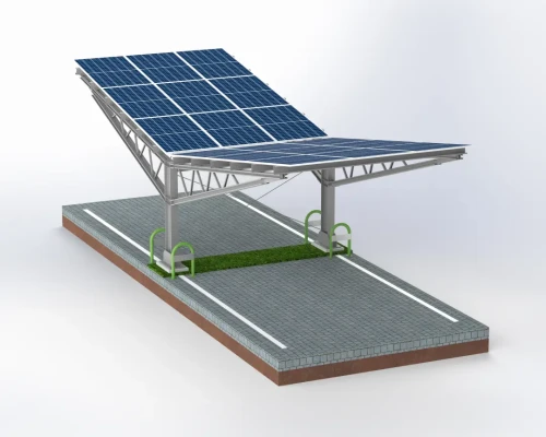 Carport fotovoltaico para 2 veículos T Eco 11,4m x 3,3m Estacionamento Solar GPV-101-09 (2)