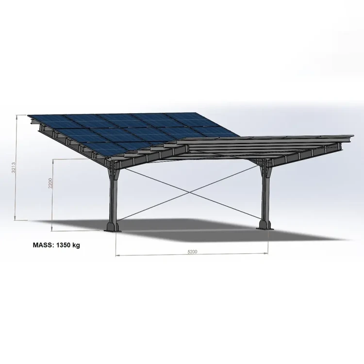 Carport fotovoltaico para 4 veículos T 11,4m x 5,2m Estacionamento Solar GPV-101-13 (3)