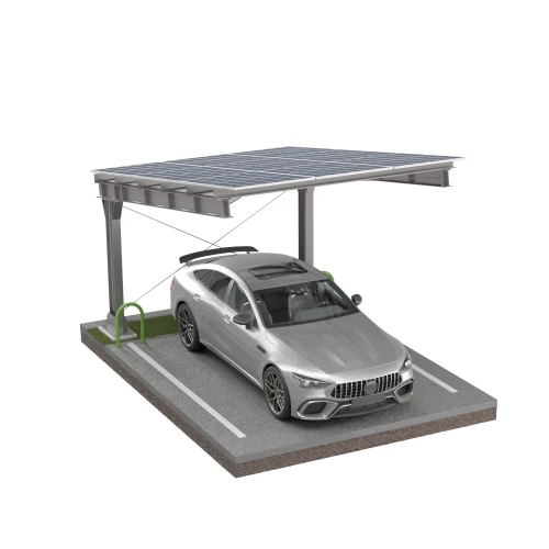 Carport fotovoltaico para 1 veículo L 5,7m x 3,3m Estacionamento Solar GPV-101-06