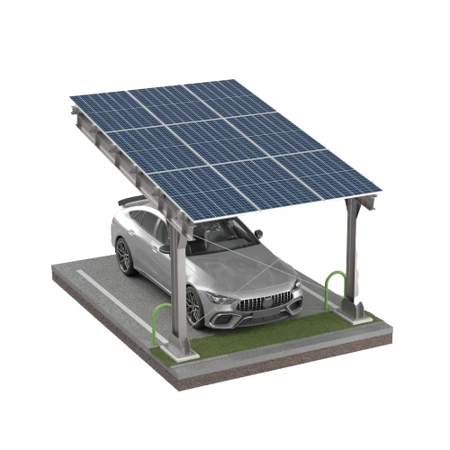 Carport fotovoltaico para 1 veículo L 5,7m x 3,3m Estacionamento Solar GPV-101-06 (2)