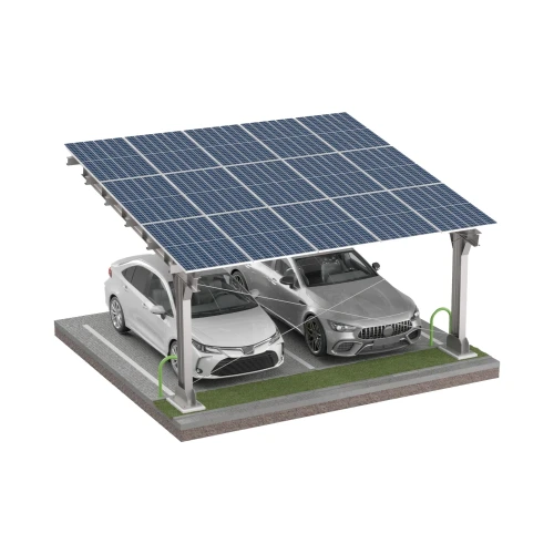 Carport fotovoltaico para 2 veículos L 5,7m x 5,2m Estacionamento Solar GPV-101-14 (2)